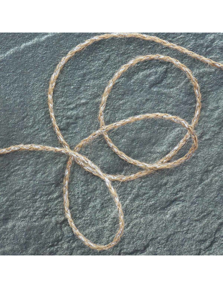 Tresse ronde jute lurex - Argent