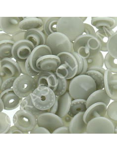 Sachet de 25 pressions résine KAM ronds - Gris beige