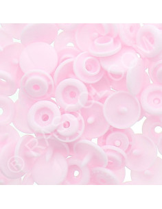 Sachet de 25 pressions résine KAM ronds - Rose pâle