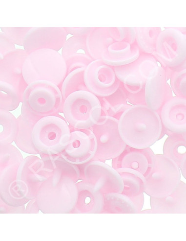Sachet de 25 pressions résine KAM ronds - Rose pâle