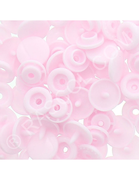 Sachet de 25 pressions résine KAM ronds - Rose pâle