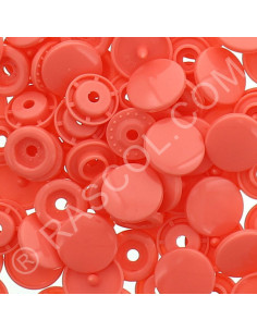 Sachet de 25 pressions résine KAM ronds - Corail