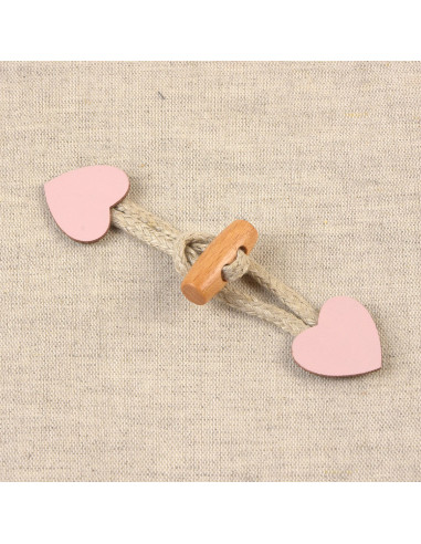 Brandebourg coeur simili - Rose