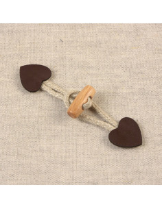 Brandebourg coeur simili - Marron