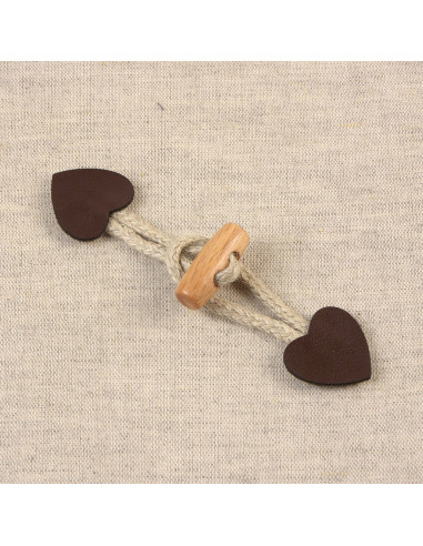 Brandebourg coeur simili - Marron