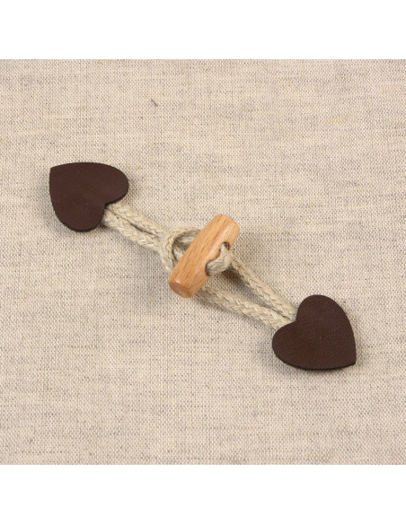Brandebourg coeur simili - Marron