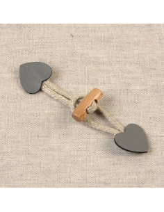 Brandebourg coeur simili - Gris
