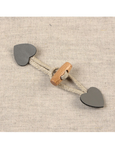 Brandebourg coeur simili - Gris