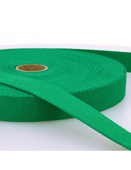 Sangle coton pour sacs - Vert émeraude