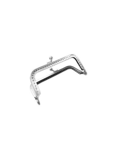 Fermoir rectangle pour sac à main 75 mm - Argent