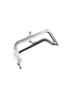 Fermoir rectangle pour sac à main 125 mm - Argent