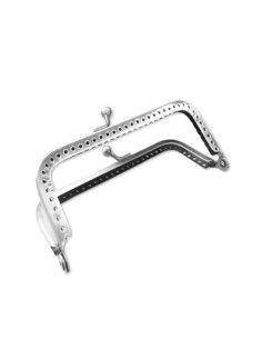 Fermoir rectangle pour sac à main 150 mm - Argent