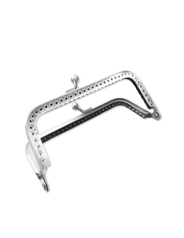 Fermoir rectangle pour sac à main 150 mm - Argent