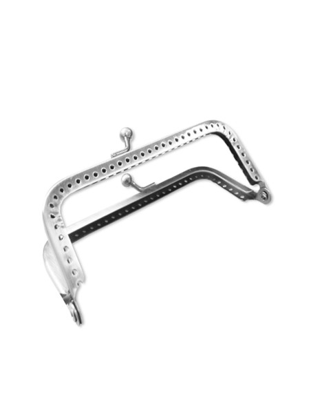 Fermoir rectangle pour sac à main 150 mm - Argent