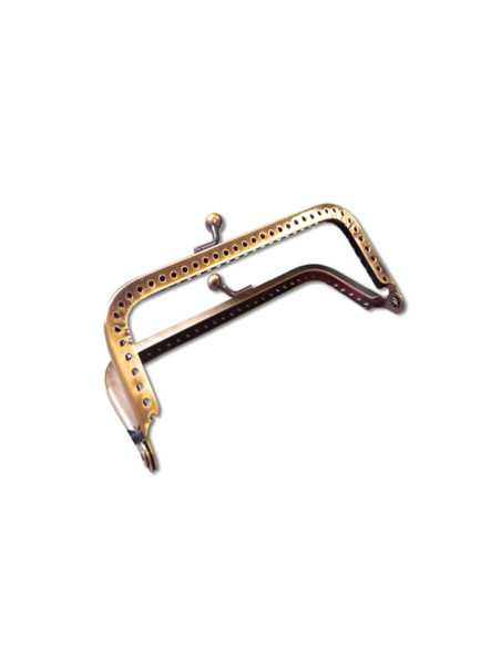 Fermoir rectangle pour sac à main 125 mm - Bronze