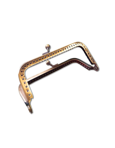 Fermoir rectangle pour sac à main 150 mm - Bronze