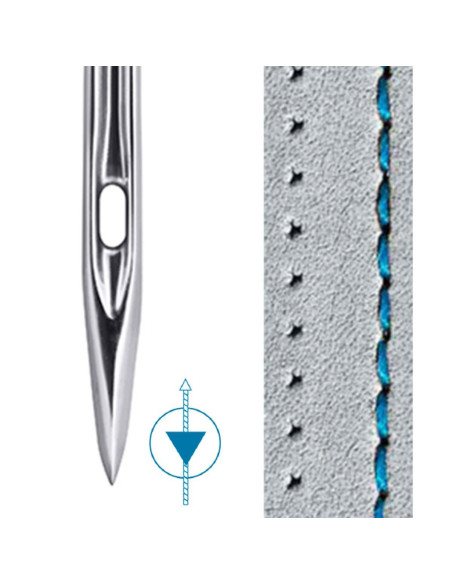 Aiguilles cuir demi-triangle Schmetz