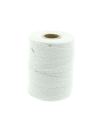 Cordon coton macramé 2 mm - Blanc
