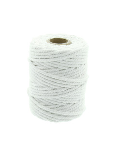 Cordon coton macramé 4,5 mm - Blanc
