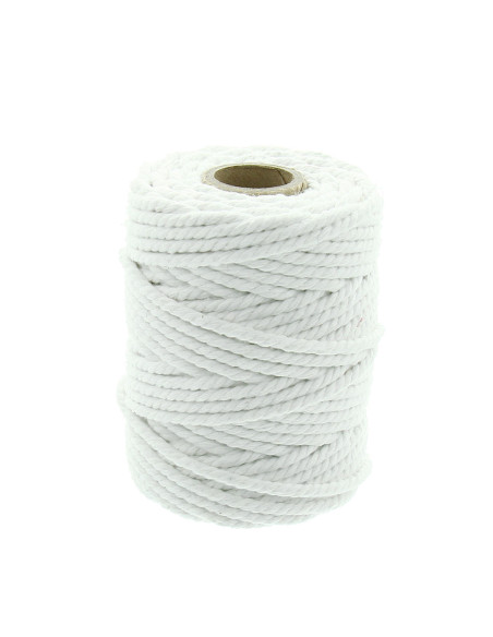 Cordon coton macramé 4,5 mm - Blanc
