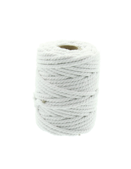 Cordon coton macramé 5 mm - Blanc