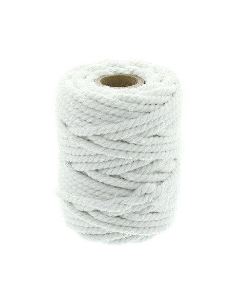 Cordon coton macramé 6 mm - Blanc