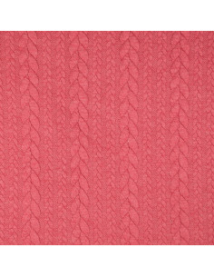 Tissu sweat torsade - Framboise