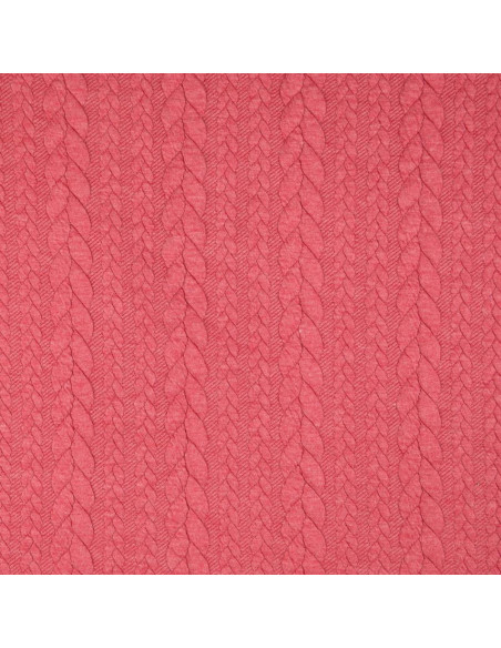 Tissu sweat torsade - Framboise