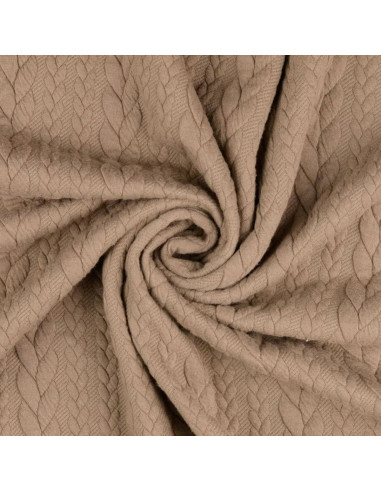 Tissu sweat torsade - Chamois