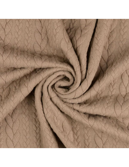 Tissu sweat torsade - Chamois