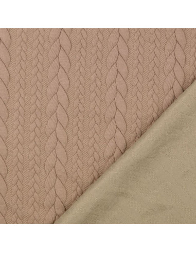 Tissu sweat torsade - Chamois