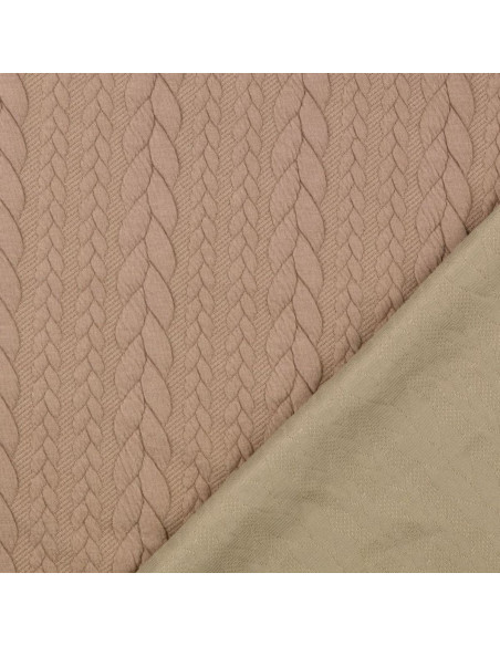 Tissu sweat torsade - Chamois