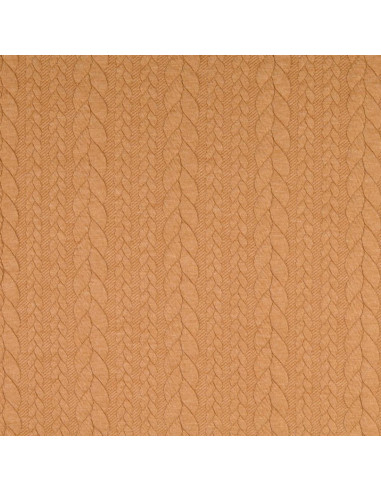 Tissu sweat torsade - Camel