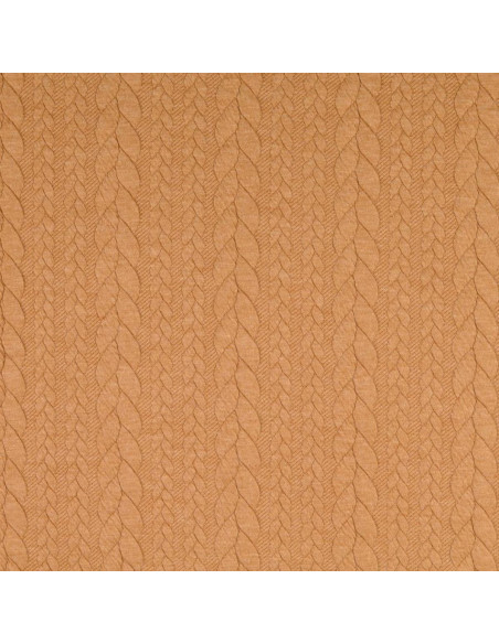 Tissu sweat torsade - Camel