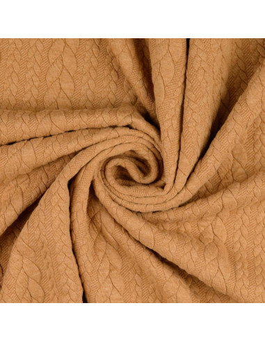Tissu sweat torsade - Camel