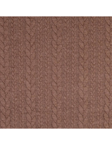 Tissu sweat torsade - Fauve