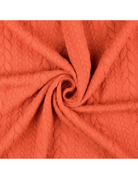 Tissu sweat torsade - Cuivre