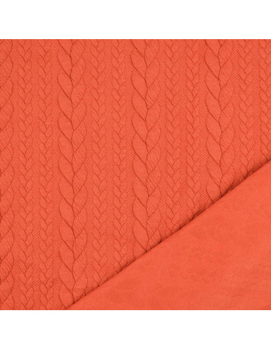 Tissu sweat torsade - Cuivre