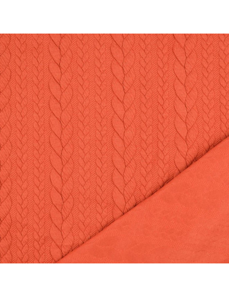 Tissu sweat torsade - Cuivre