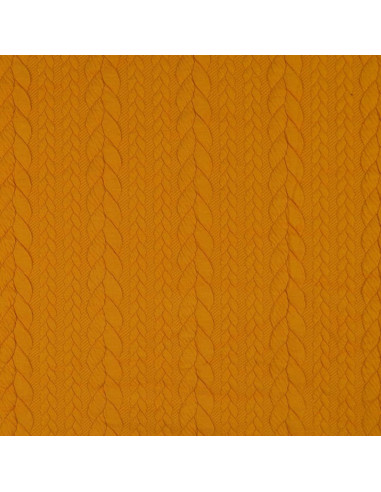 Tissu sweat torsade - Jaune soleil