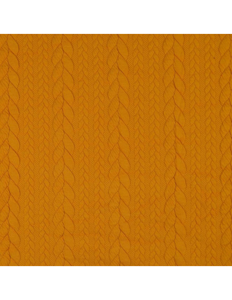 Tissu sweat torsade - Jaune soleil