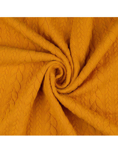 Tissu sweat torsade - Jaune soleil