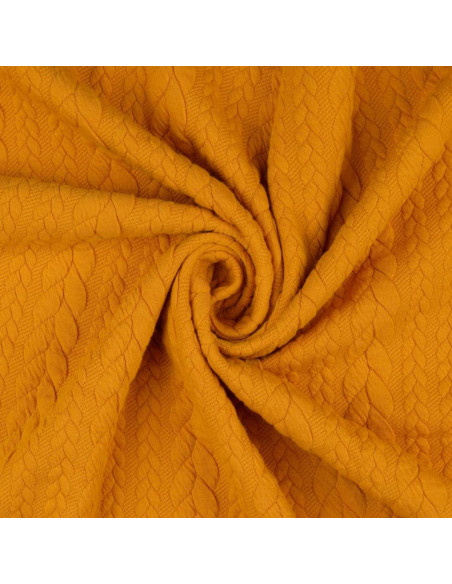 Tissu sweat torsade - Jaune soleil