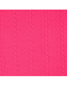 Tissu sweat torsade - Fuchsia