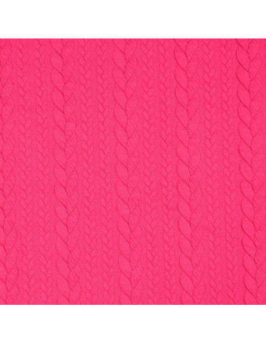 Tissu sweat torsade - Fuchsia