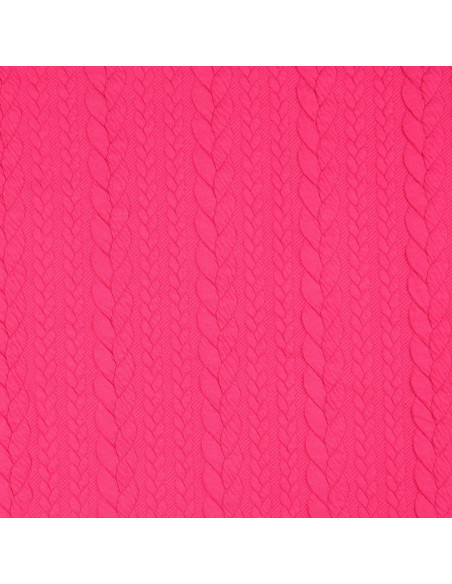 Tissu sweat torsade - Fuchsia