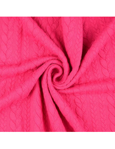 Tissu sweat torsade - Fuchsia 2