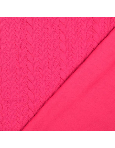 Tissu sweat torsade - Fuchsia