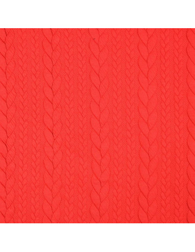 Tissu sweat torsade - Rouge