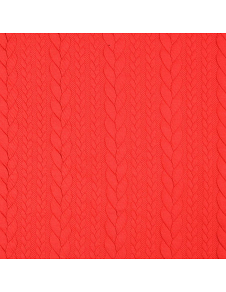 Tissu sweat torsade - Rouge